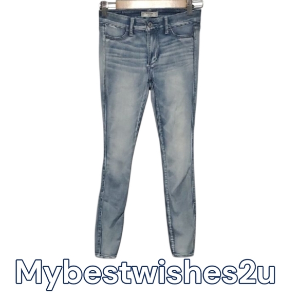 Abercrombie & Fitch Jeans Womens Size 00S 00 Short Light Blue - Picture 1 of 14
